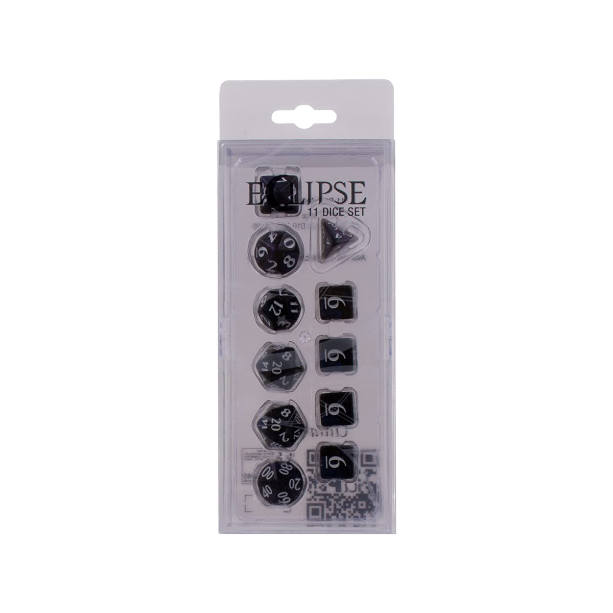 Ultra Pro Acrylic RPG 11 Dice Set Jet Black