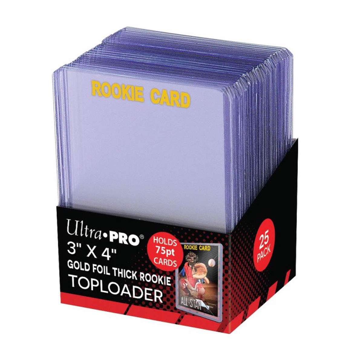 Ultra Pro Rookie Gold Thick 75PT Toploader 25-Piece Set 3-Inch X 4-Inch