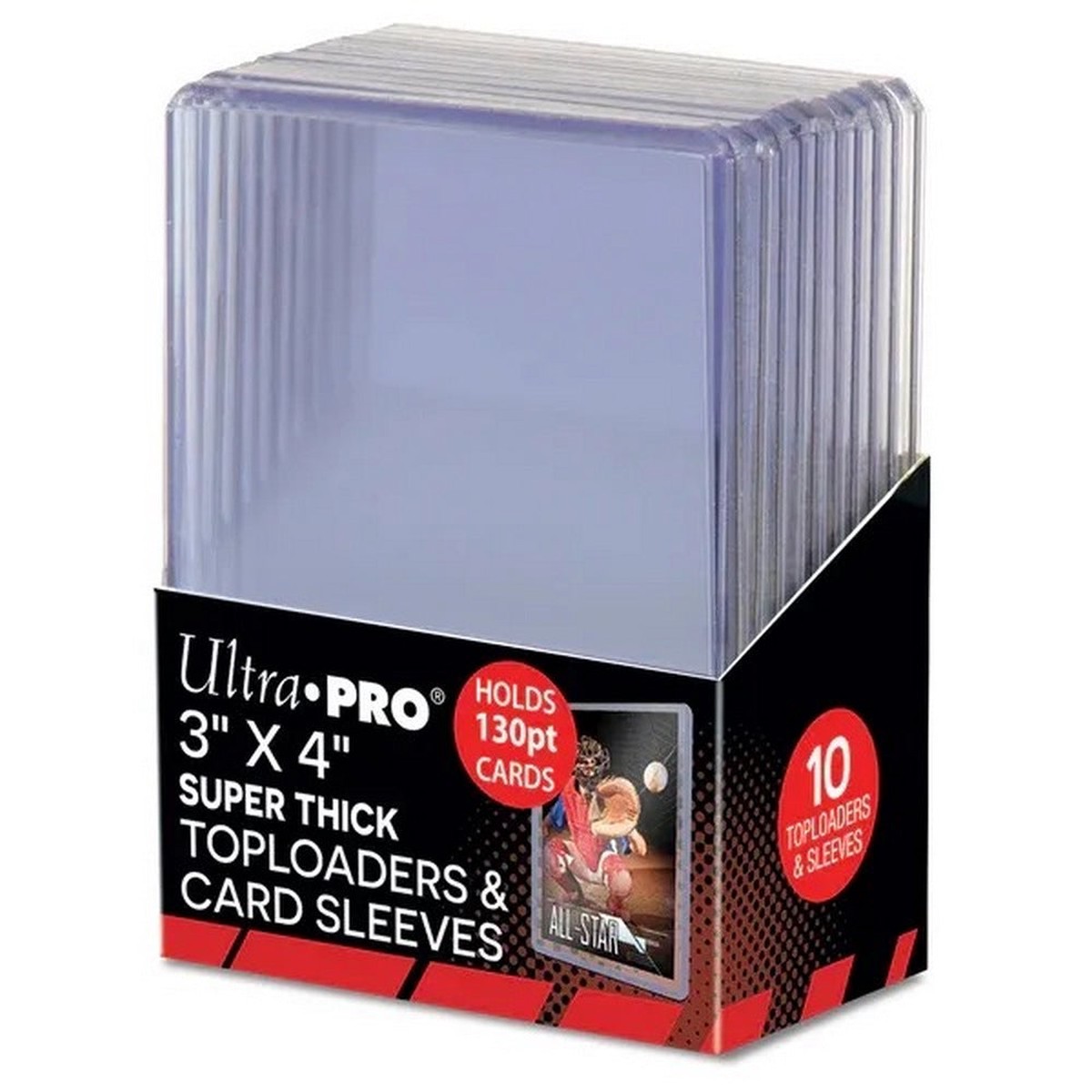 Ultra Pro Super Thick 130PT Toploader and Card Sleeves 10-Piece Set 3-Inch x 4-Inch