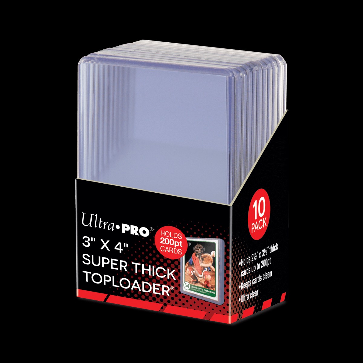 Ultra Pro UP15286 Super Thick 200PT Toploader 10-Piece Set 3" x 4"