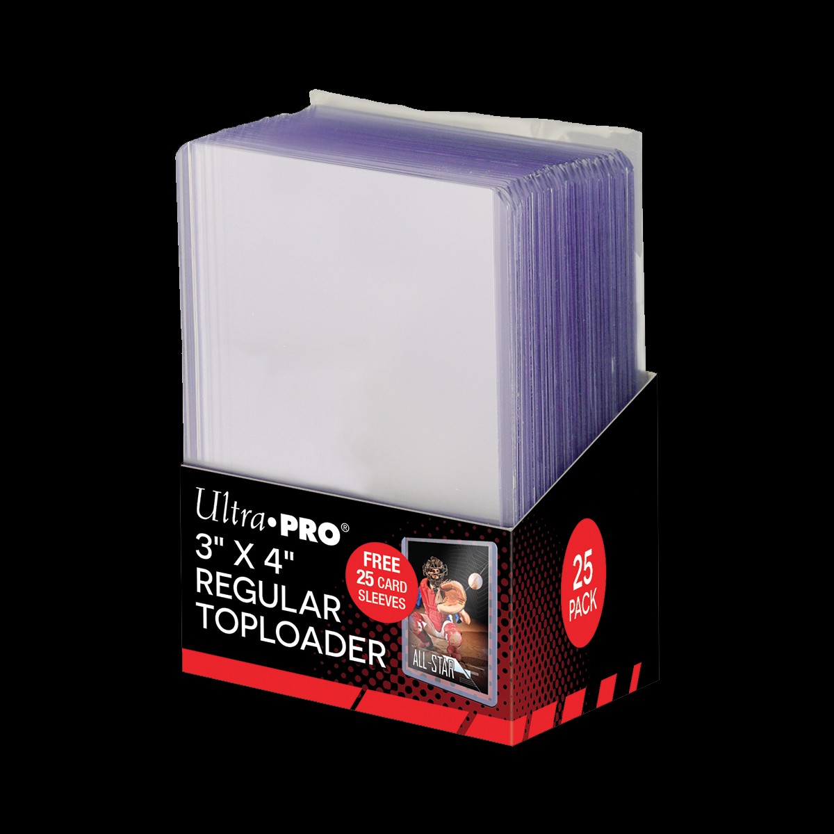 Ultra Pro UP81579 Clear Regular Toploaders and Soft Sleeves 25-Piece Set 3" x 4"