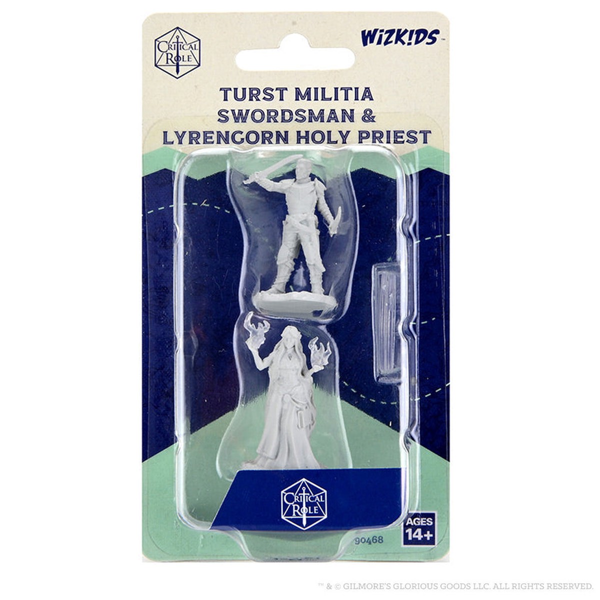 Critical Role Wave 2 - Turst Militia Swordsman & Lyrengorn Holy Priest Unpainted Miniatures