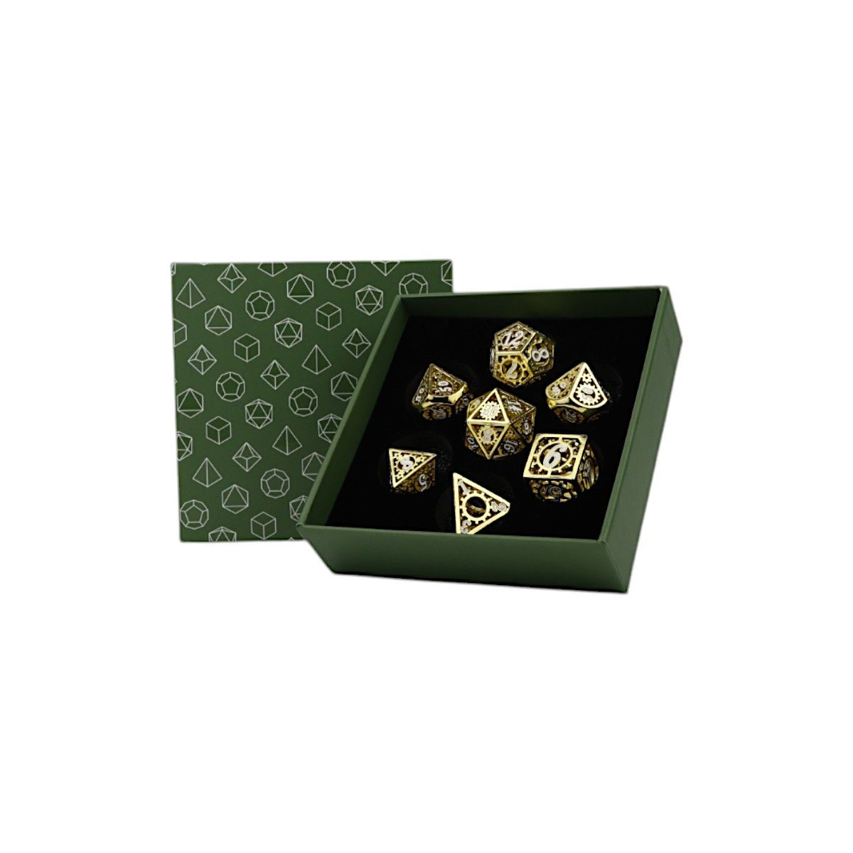 Let's Play Games - Clockwork Sun Dice Set - Ancient Bronze