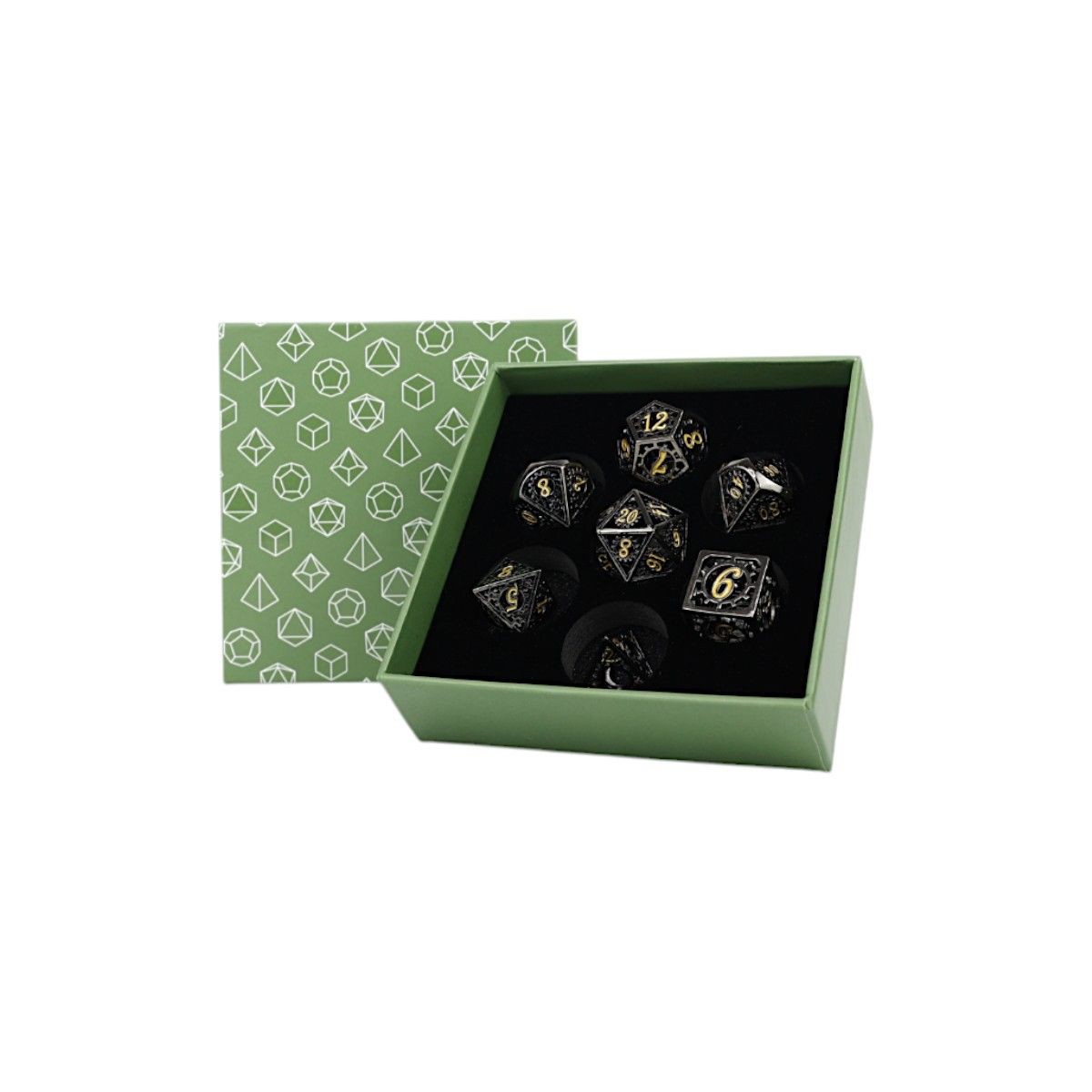 Let's Play Games - Clockwork Sun RPG Dice Set - Gold/Black