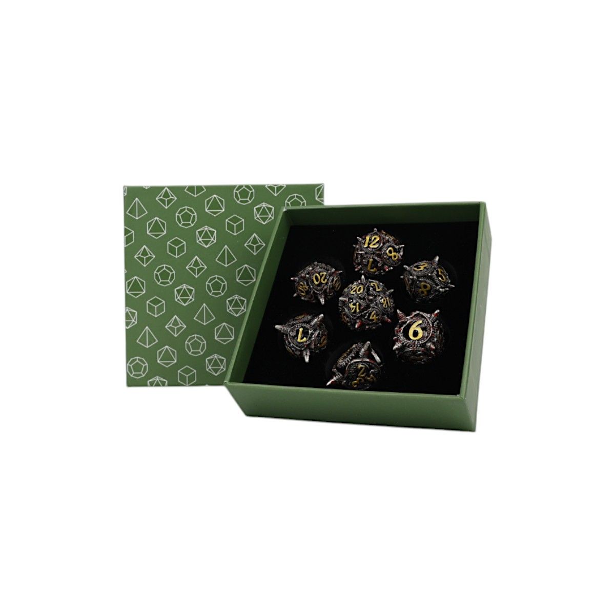 Let's Play Games - Xeno Hollow RPG Dice Set - Bloodied Metal