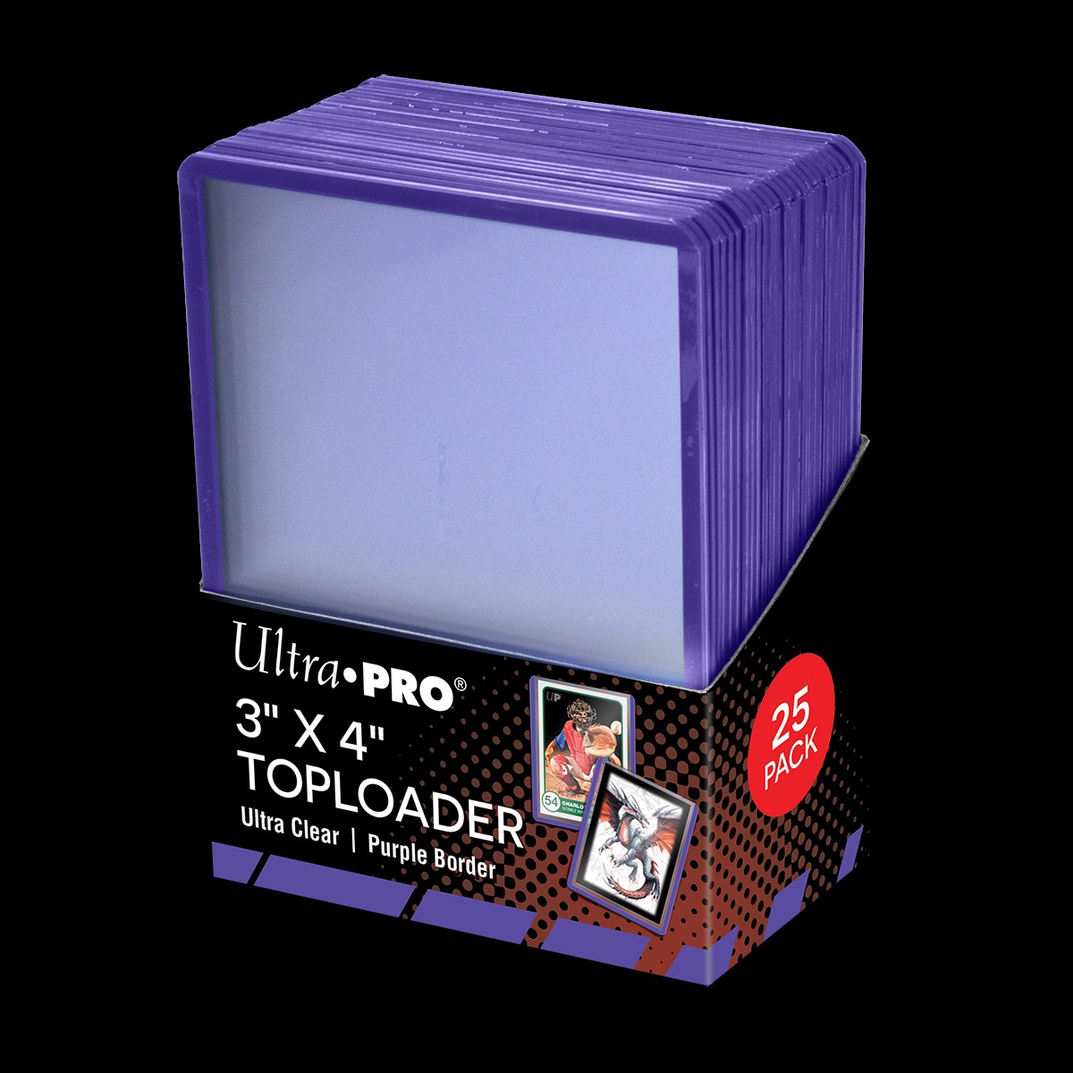 Ultra Pro UP16160 Purple Border Toploaders 25-Piece Set 3" x 4"