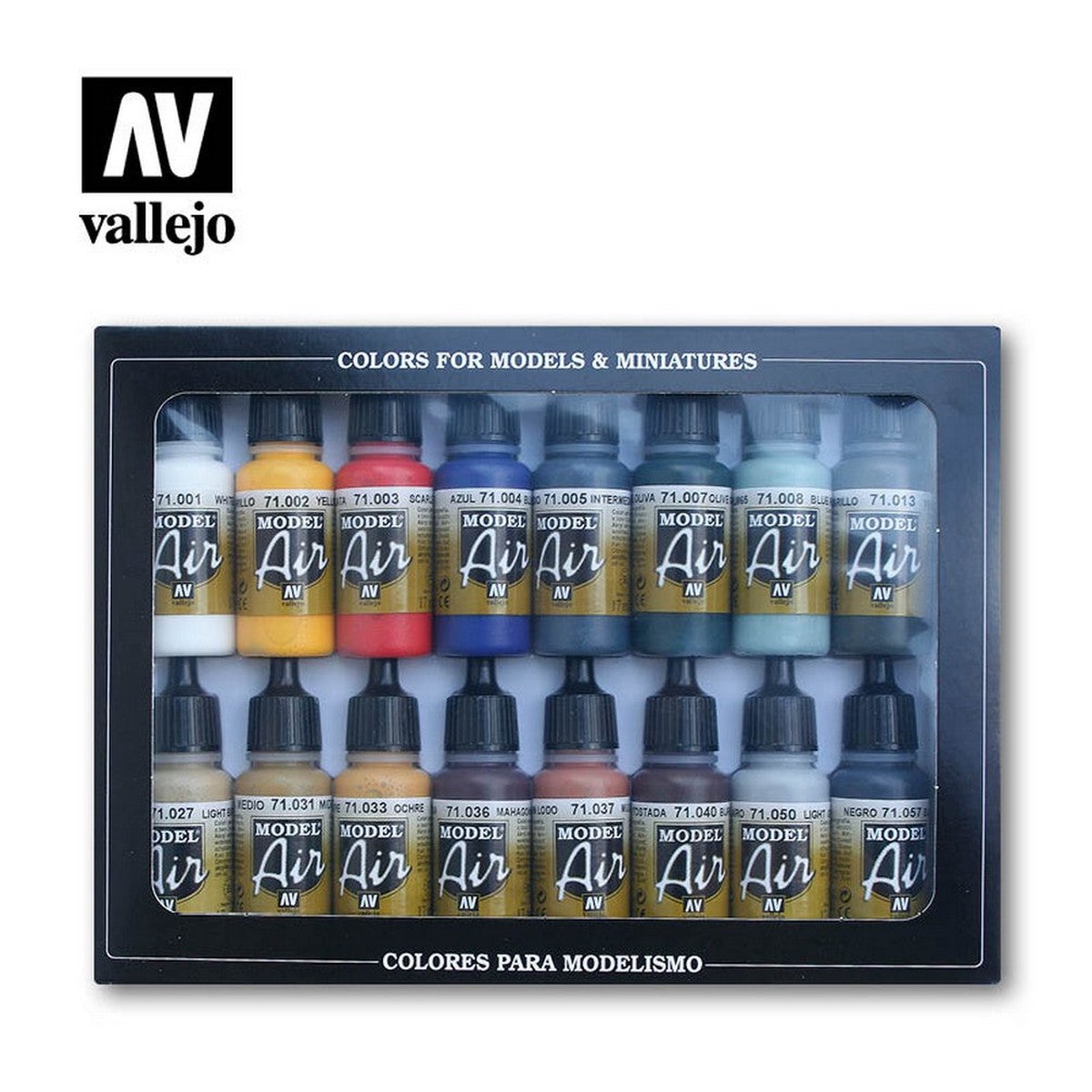Vallejo Model Air Basic Colour Pack 16 Pieces Set