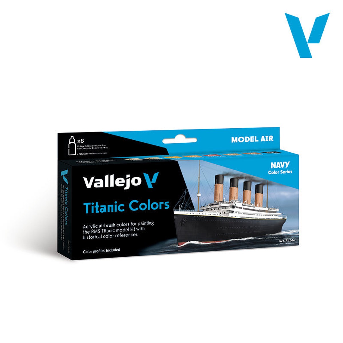 Vallejo Model Air Titanic Colours Acrylic Colour 8-Piece Set