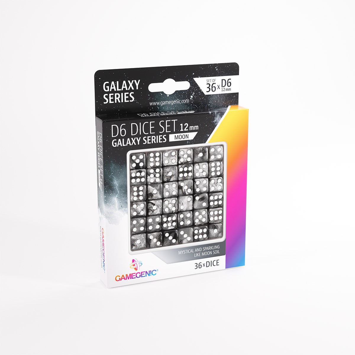 Gamegenic - Galaxy Series 12mm D6 Dice 36-Piece Set - Moon
