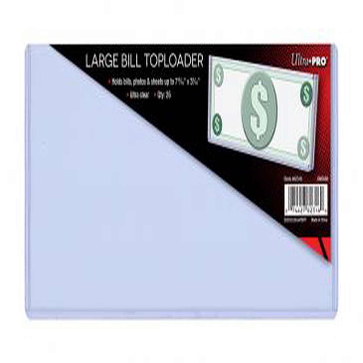Ultra Pro: UP82316 7-13/16 x 3-7/16 Large Bill Toploader 25ct