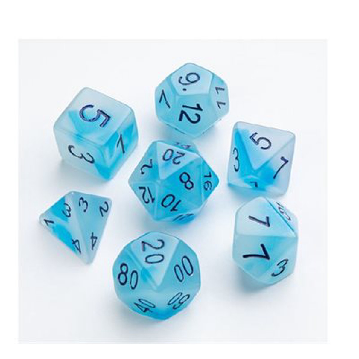Gamegenic Glow Series - Icy Crumbs - RPG Dice Set (7 Die Set)