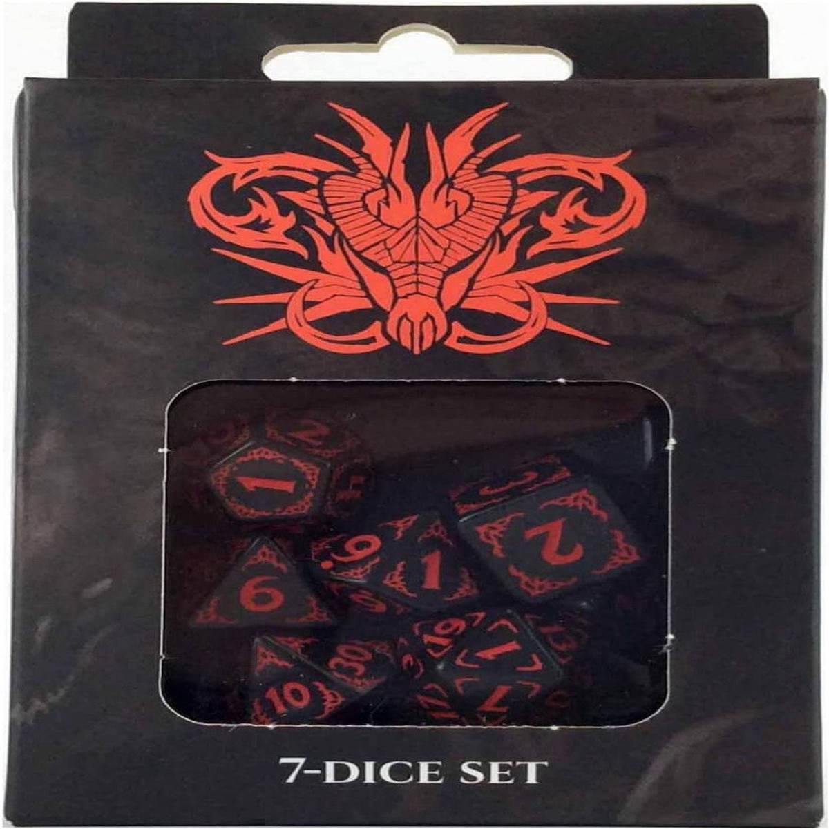 Draco Studios - Dragons of the Red Moon RPG Dice Set - Black/Red