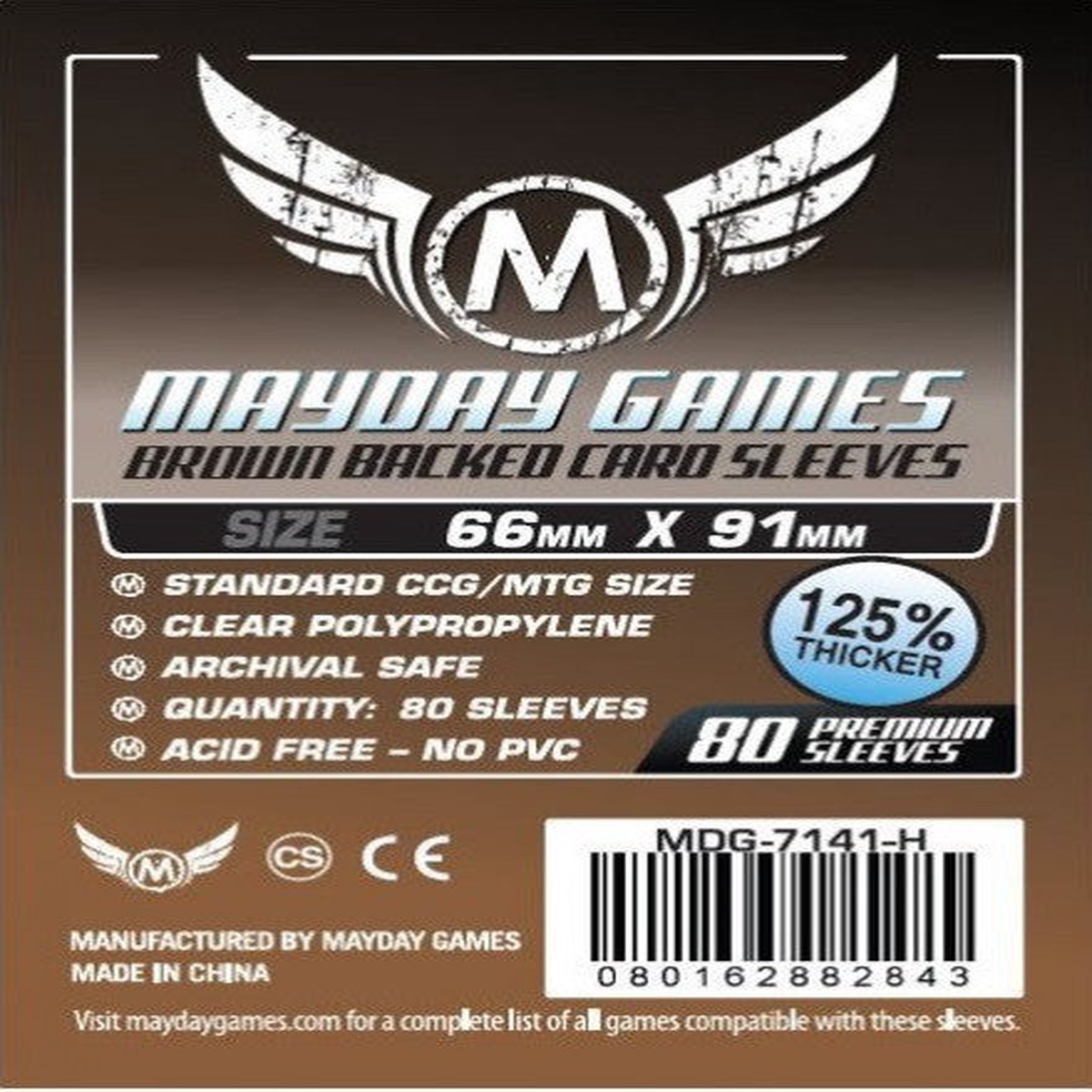 Mayday - Brown Backed Card Game Sleeves 80-Pieces 66 mm x 91 mm Size