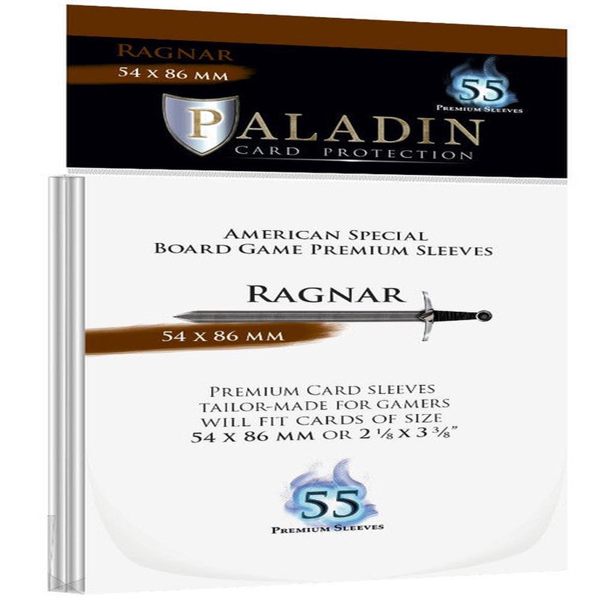 Paladin - Premium Ragnar Card Sleeves 55-Pieces 54 mm x 86 mm Size - Clear