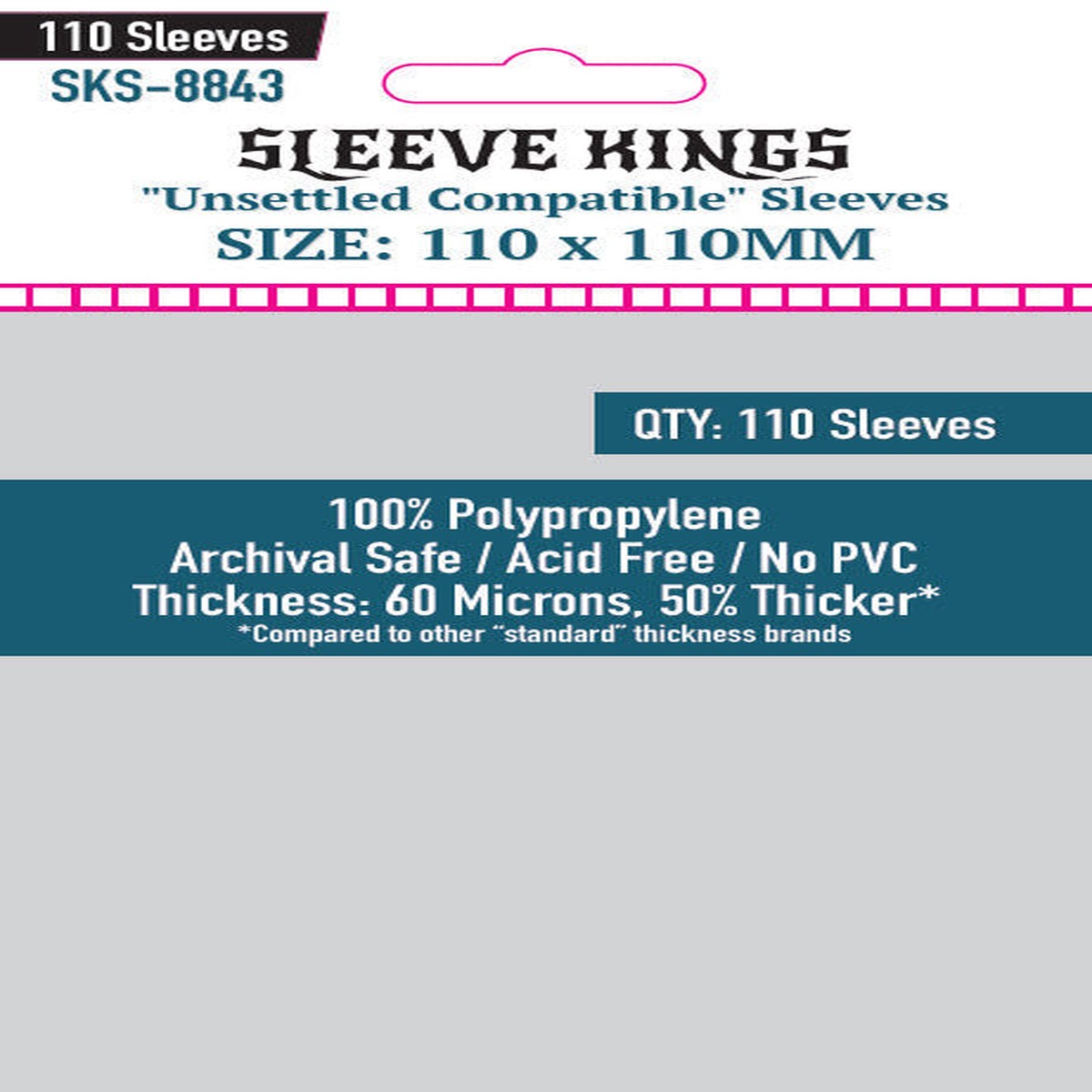 Sleeve Kings - Unsettled Compatible Board Game Sleeves 110-Pieces 110 mm x 110 mm Size
