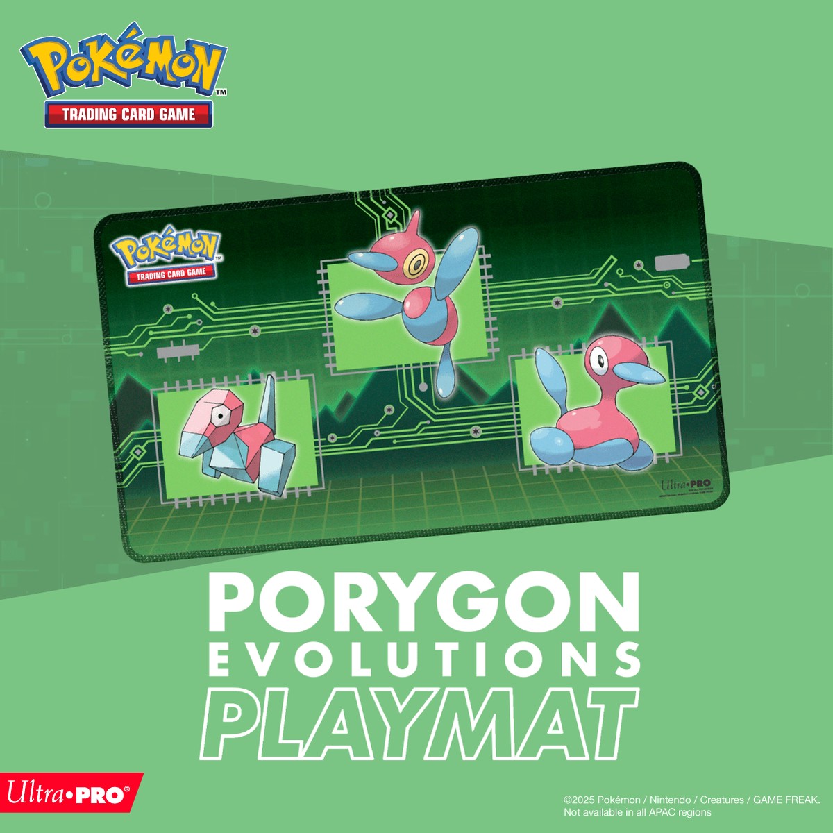 Pokemon Porygon Evolutions Stitched Playmat