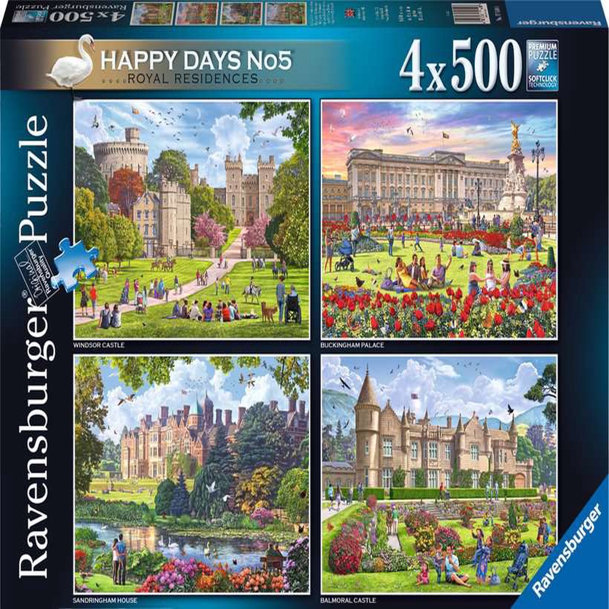 Ravensburger - Happy Days No. 5 Royal Residences 4 x 500 Piece Jigsaw