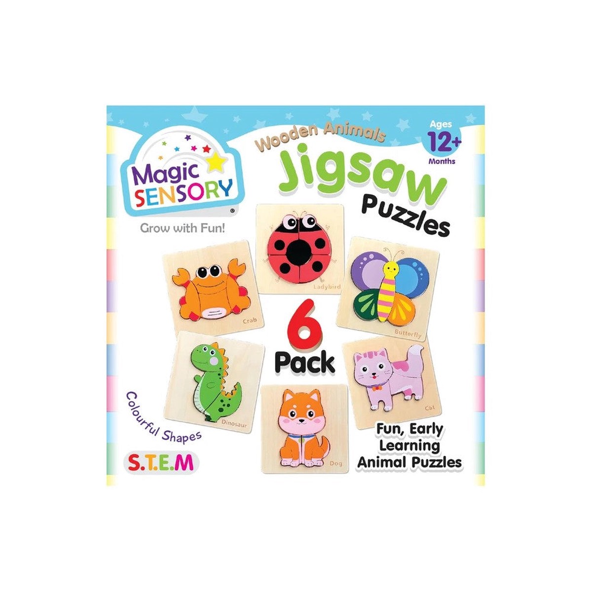 BMS Animal Jigsaws Wooden 6 Pack Puzzle Pack
