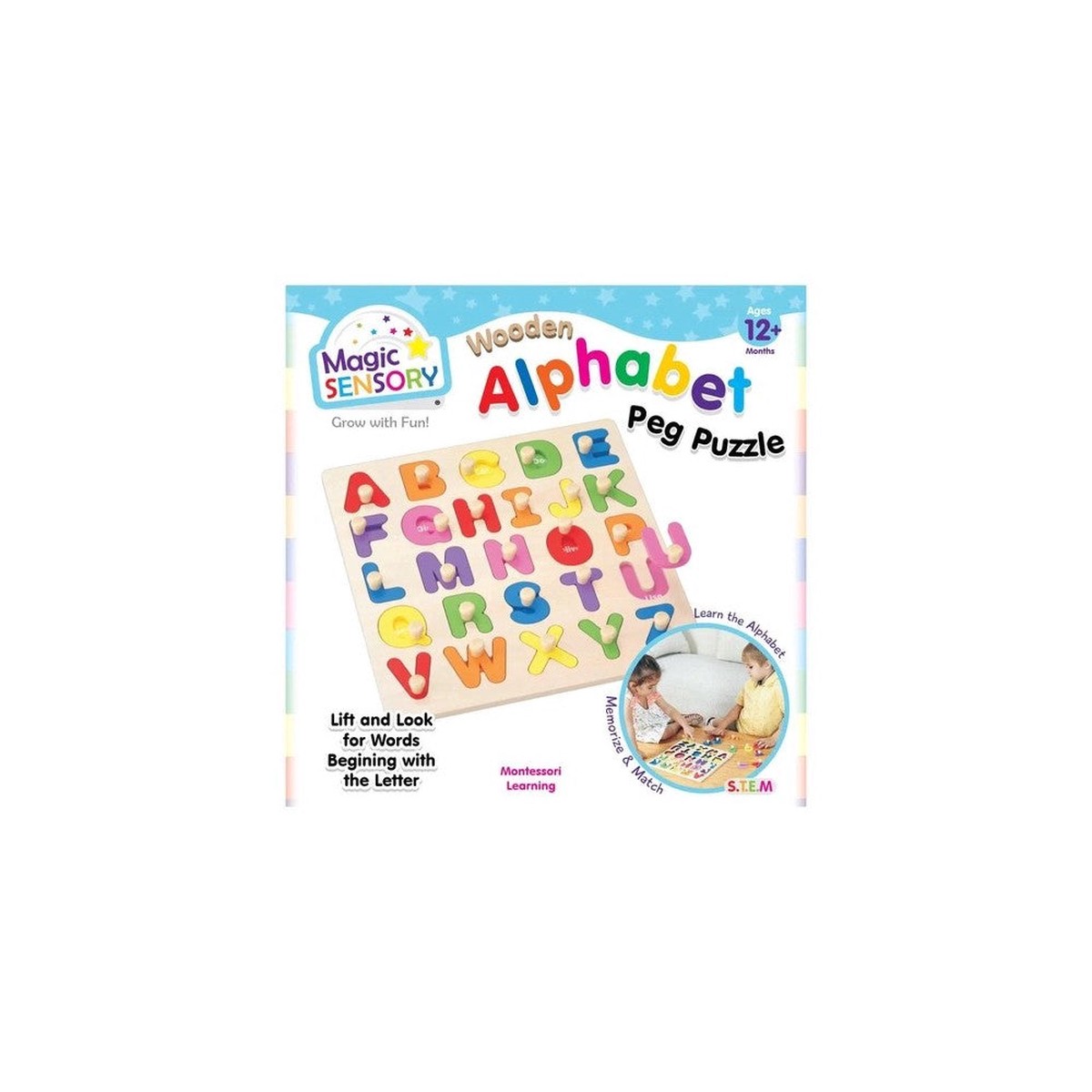 BMS Wooden Alphabet Peg Puzzle