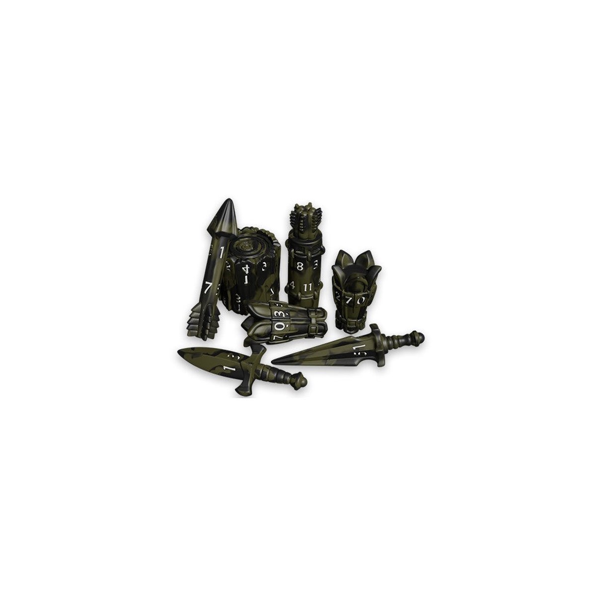 PolyHero Dice - Ranger 8 Dice Set Forest Shadows