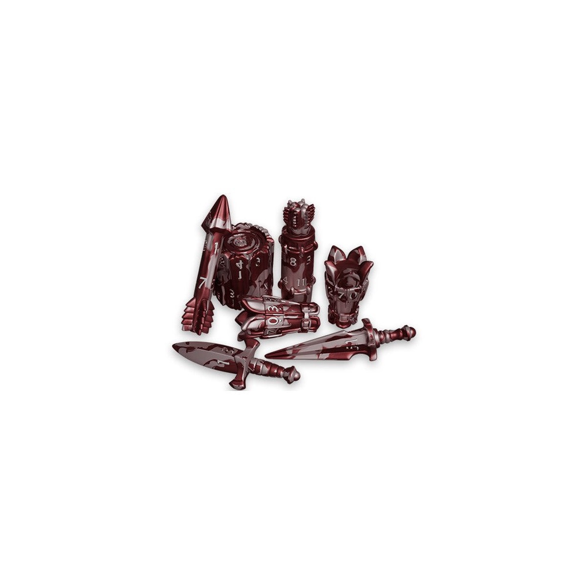 PolyHero Dice - Ranger 8 Dice Set Scarlet Scout