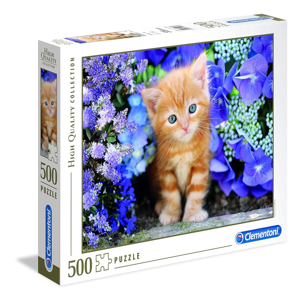 Ginger Cat In Flowers 500 Piece Jigsaw