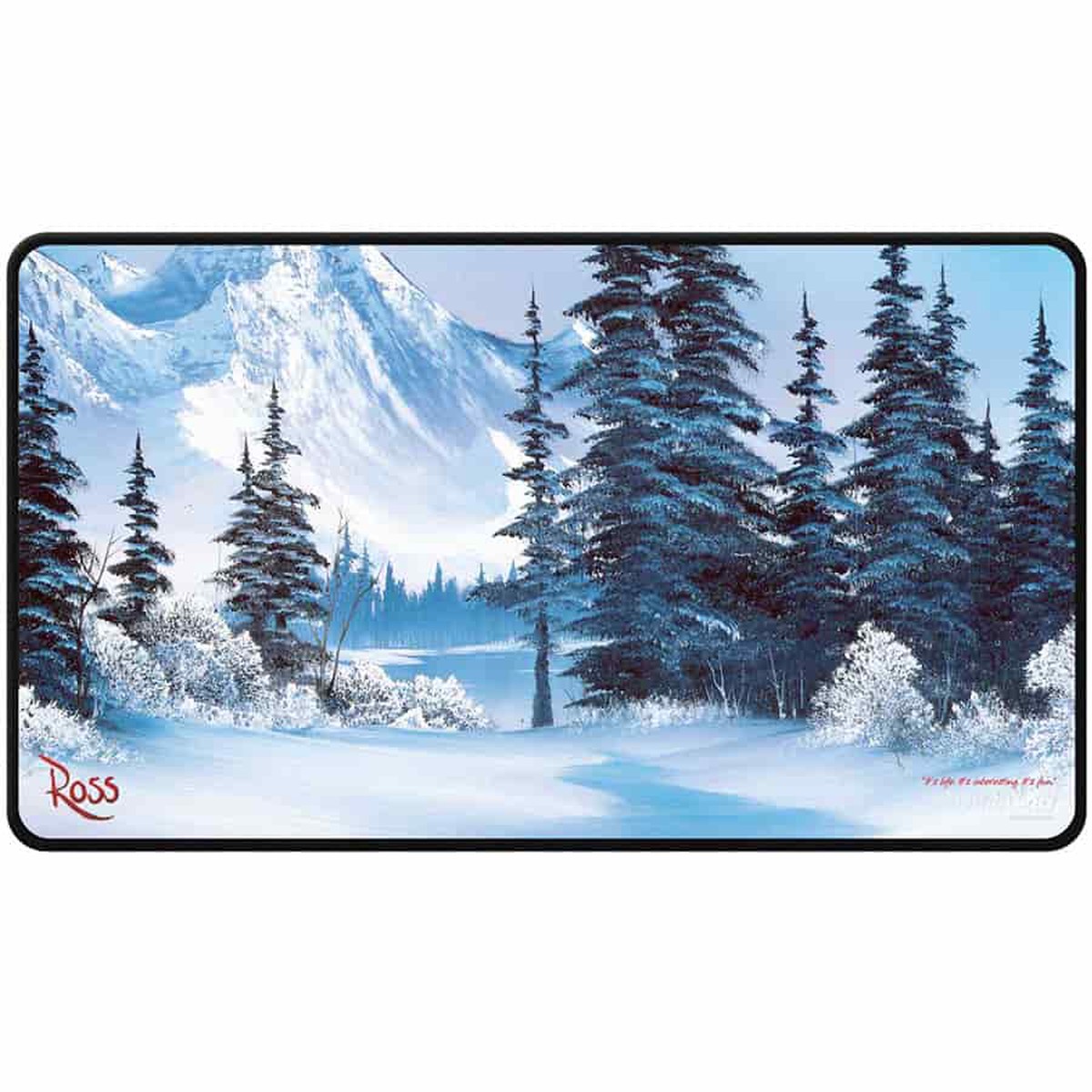 Bob Ross - Winter Paradise Black Stitched Playmat