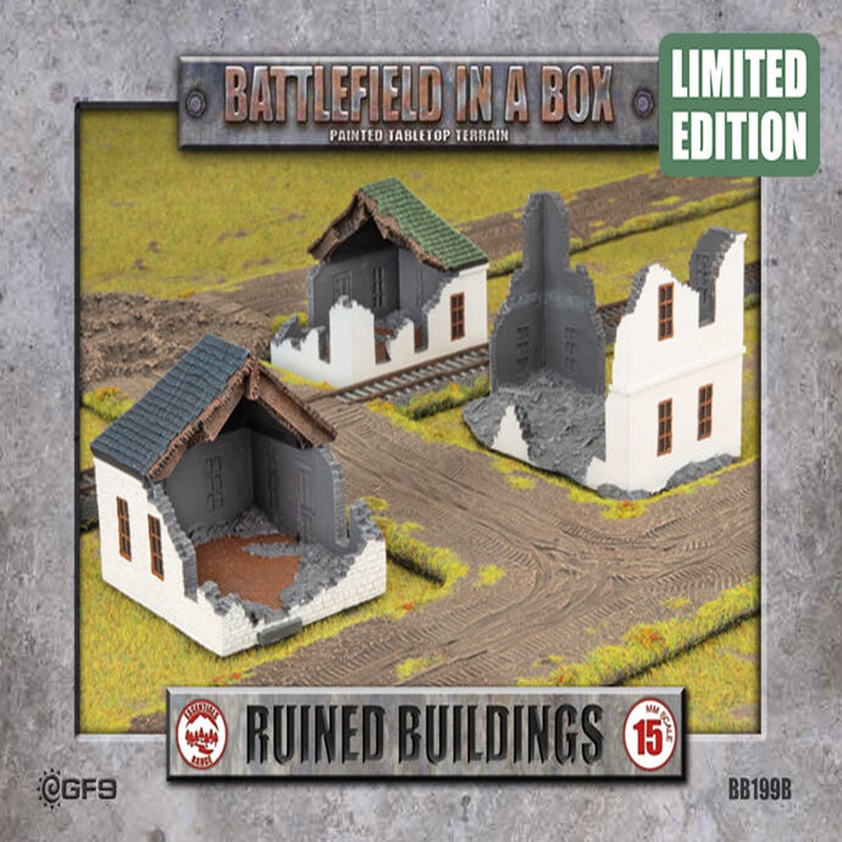 Battlefield in a Box: Ruined Buildings (x3) (White/Grey - Limited Edition)