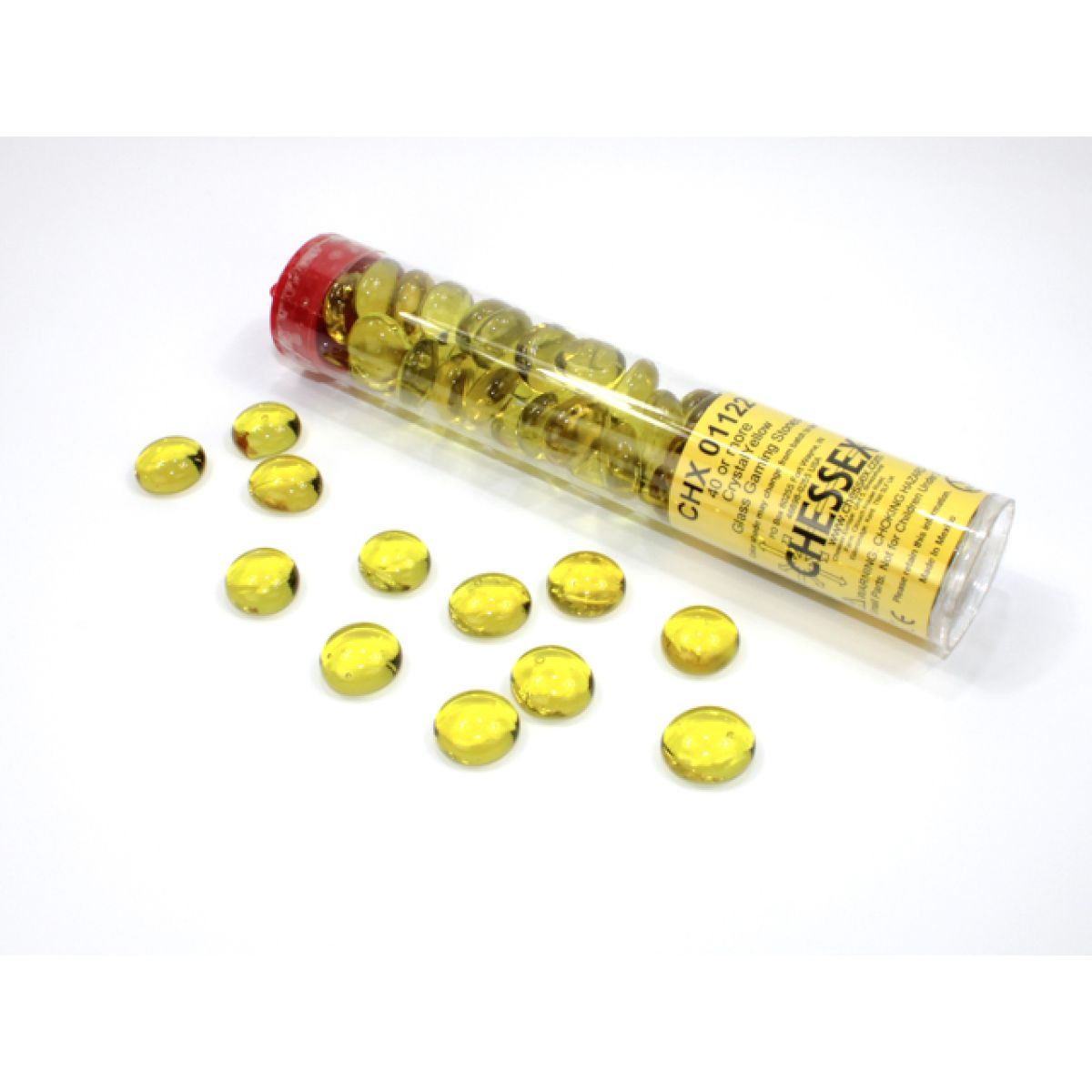 Chessex - CHX 01122 Translucent Yellow Glass Stones Tube