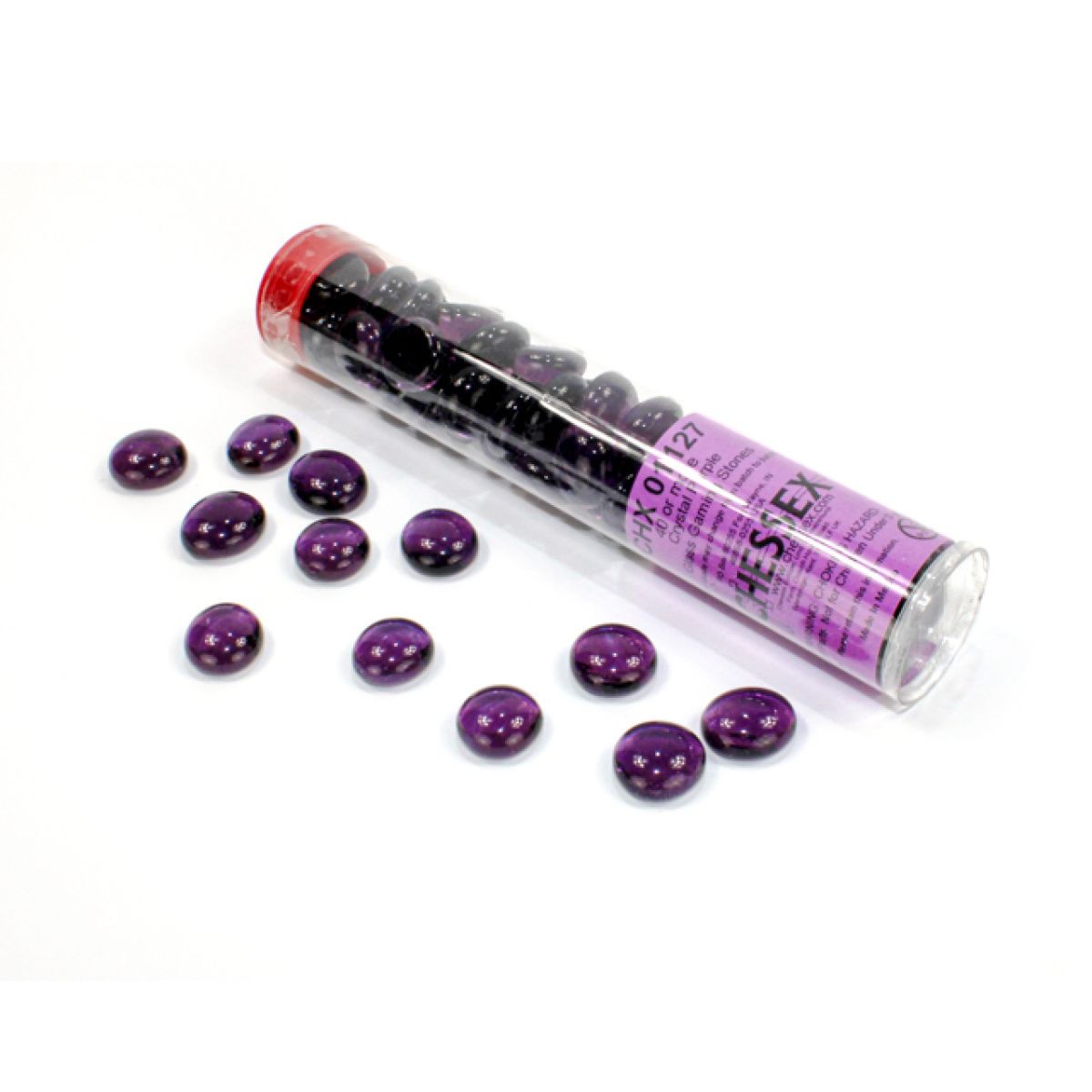 Chessex - CHX 01127 Translucent Purple Glass Stones Tube