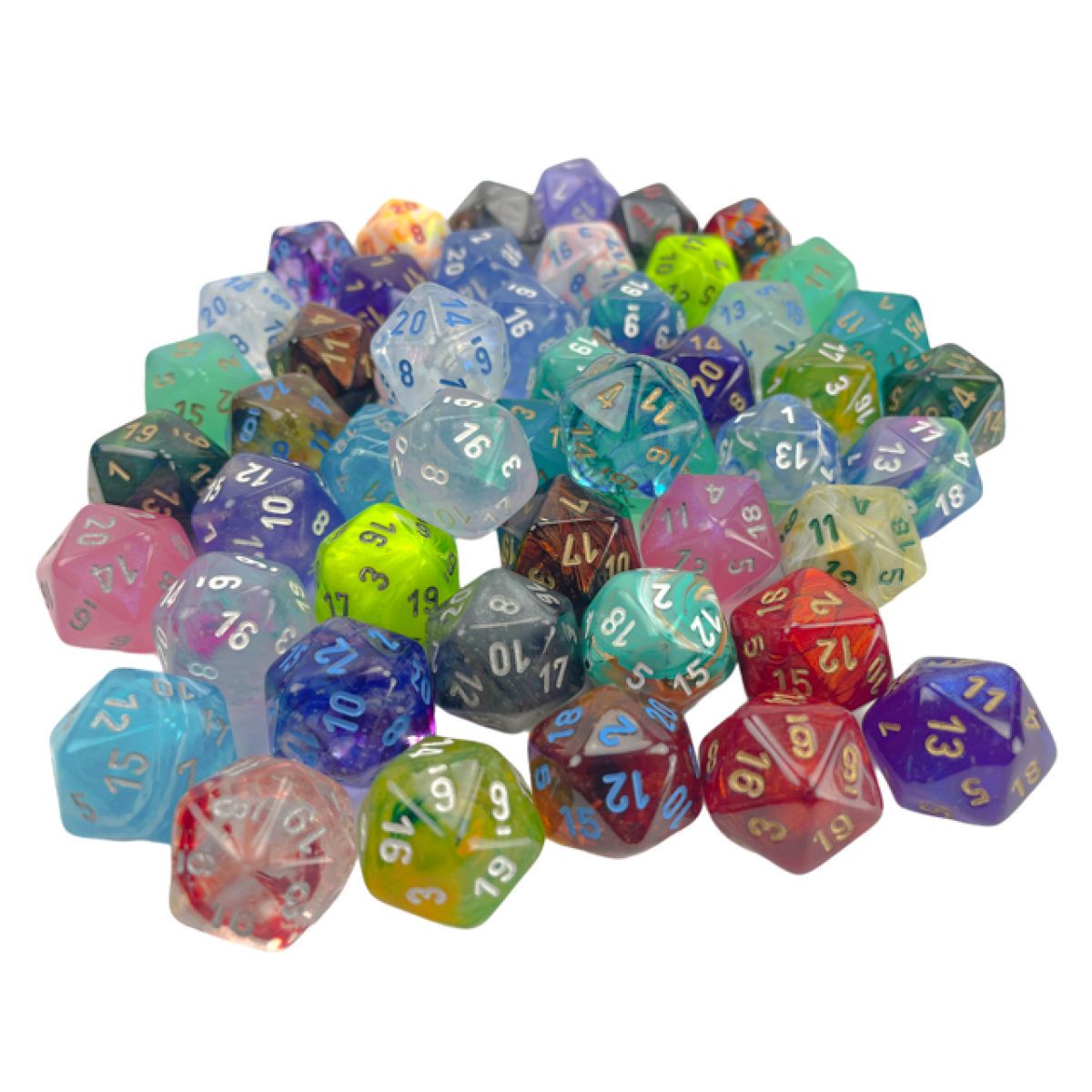 Chessex - CHX 29220 Signature Bag of 50 Assorted Loose Polyhedral d20