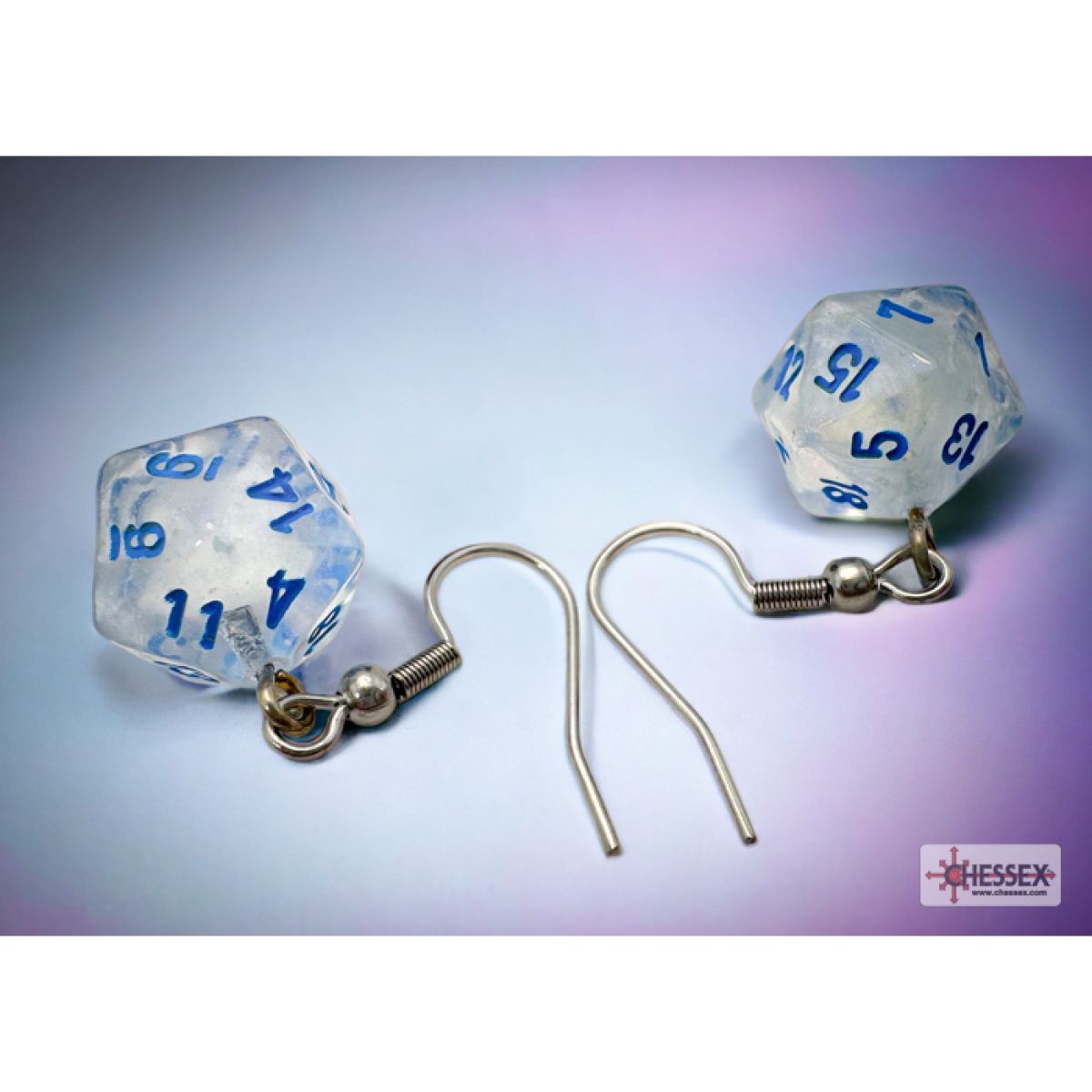 Chessex - CHX 54211 Hook Earrings Borealis Icicle Mini-Poly d20 Pair