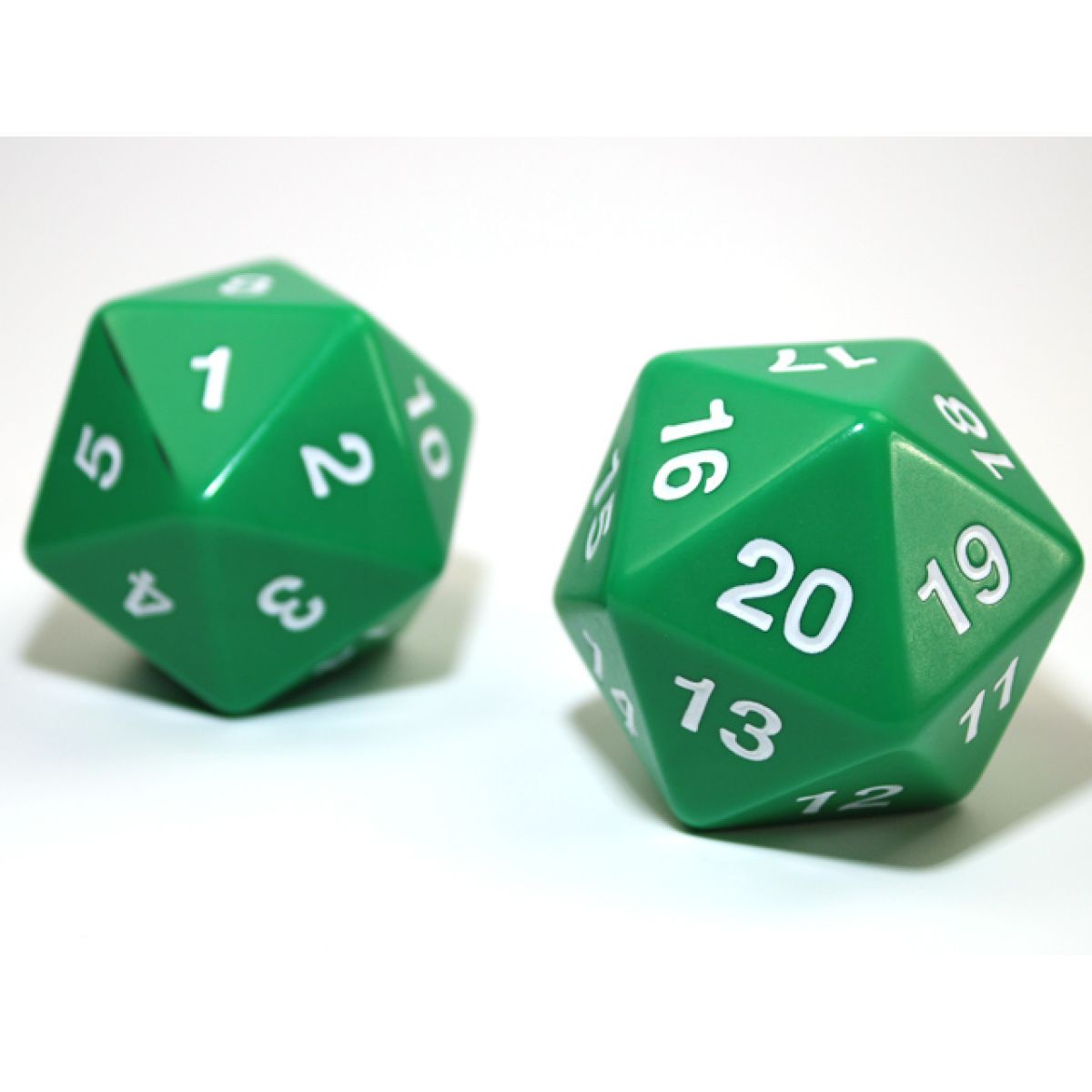 Chessex - CHX KOP12107 55mm Jumbo d20 Opaque Green/white countdown die (Preorder)