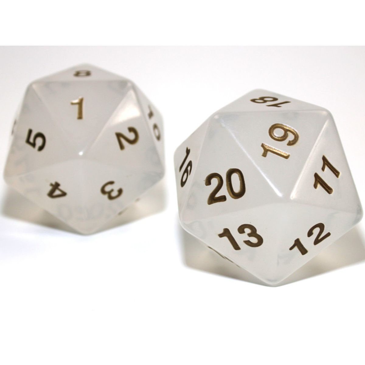 Chessex - CHX KOP18302 55mm Jumbo d20 Translucent Pearl/gold (Preorder)