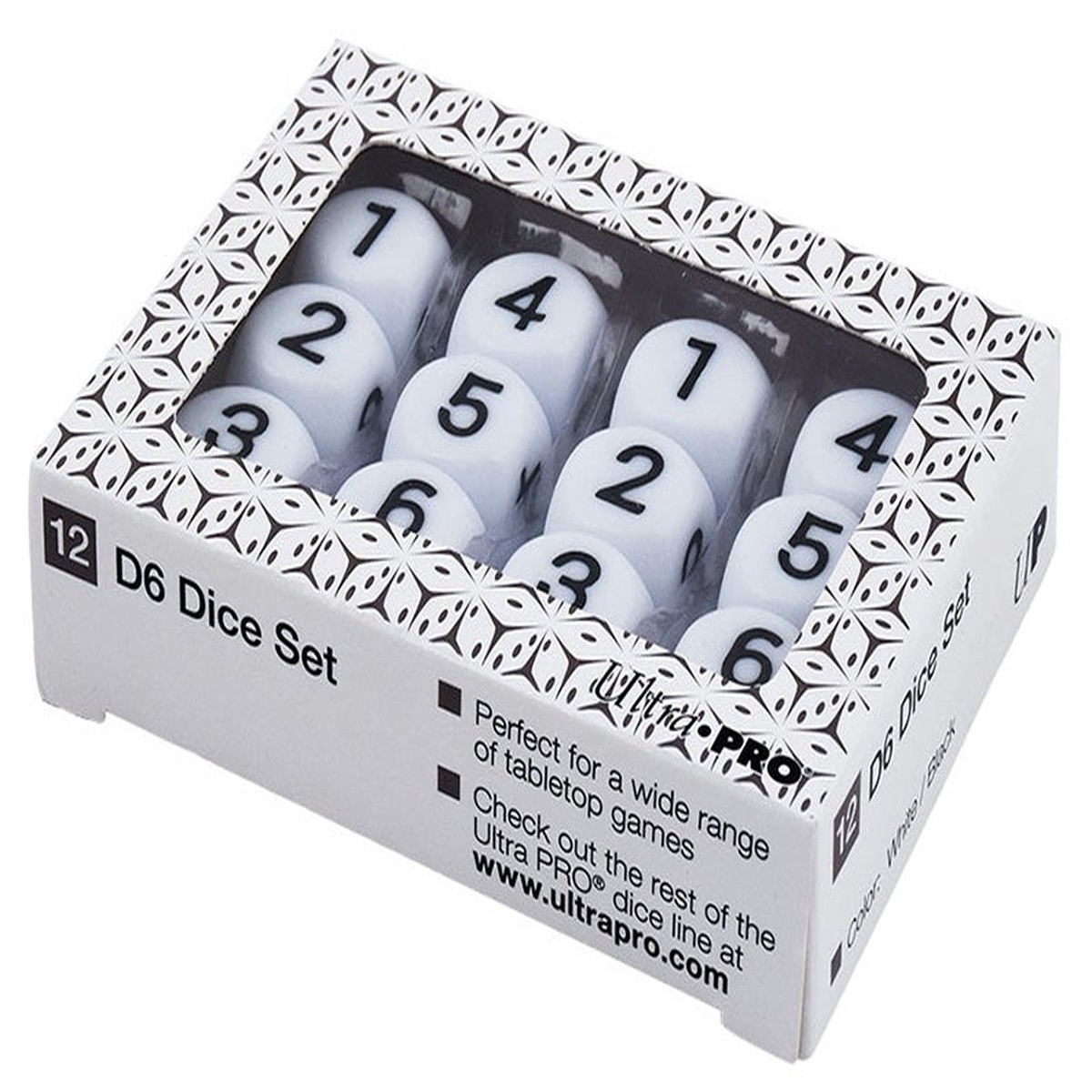 Ultra Pro: 12-Set D6 White Dice