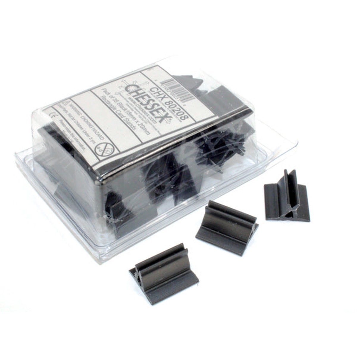 Chessex - CHX 80208 Pack of 35 Black18mm x 20mm Rectangle Card Stands
