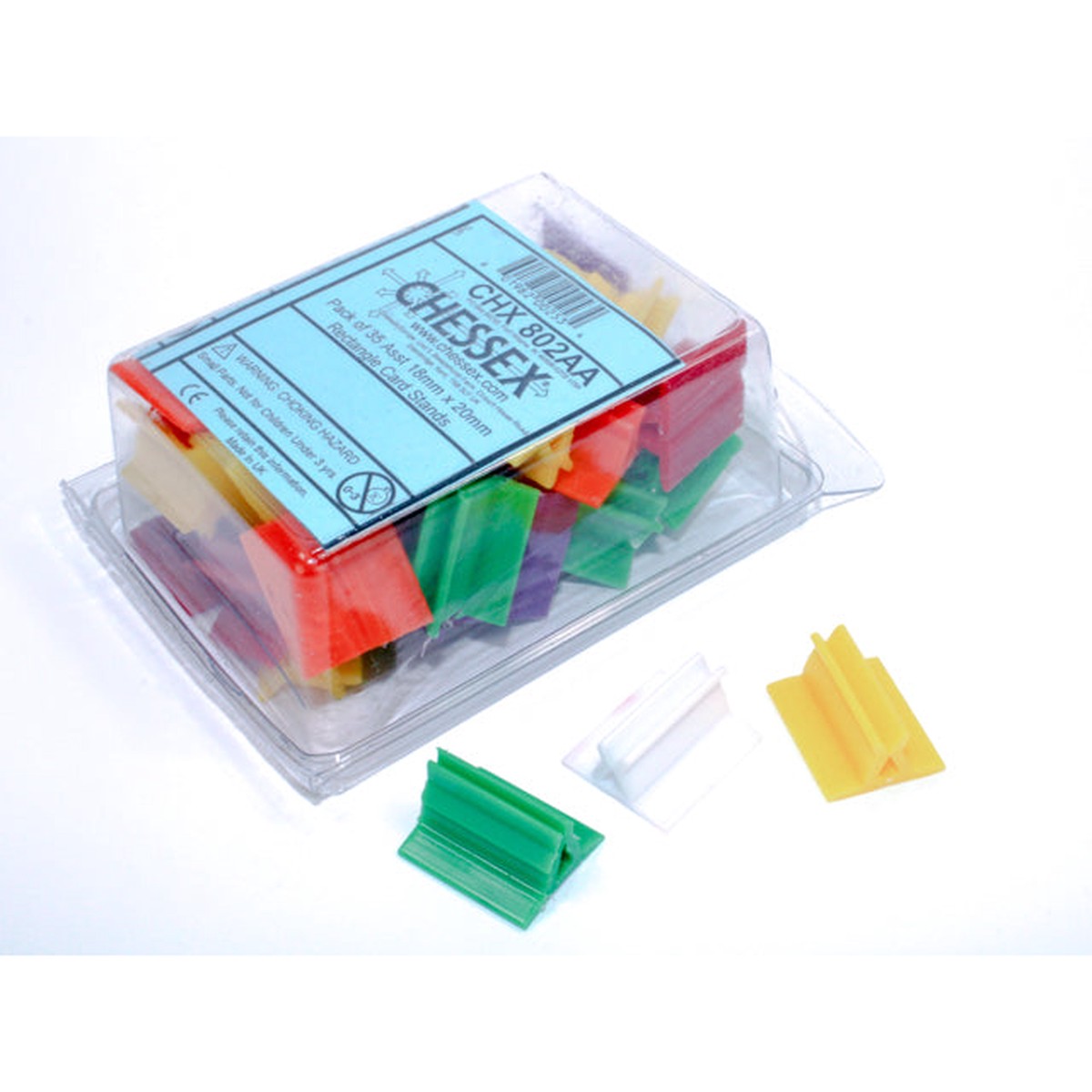 Chessex - CHX 802AA Pack of 35 Asst 18mm x 20mm Rectangle Card Stands