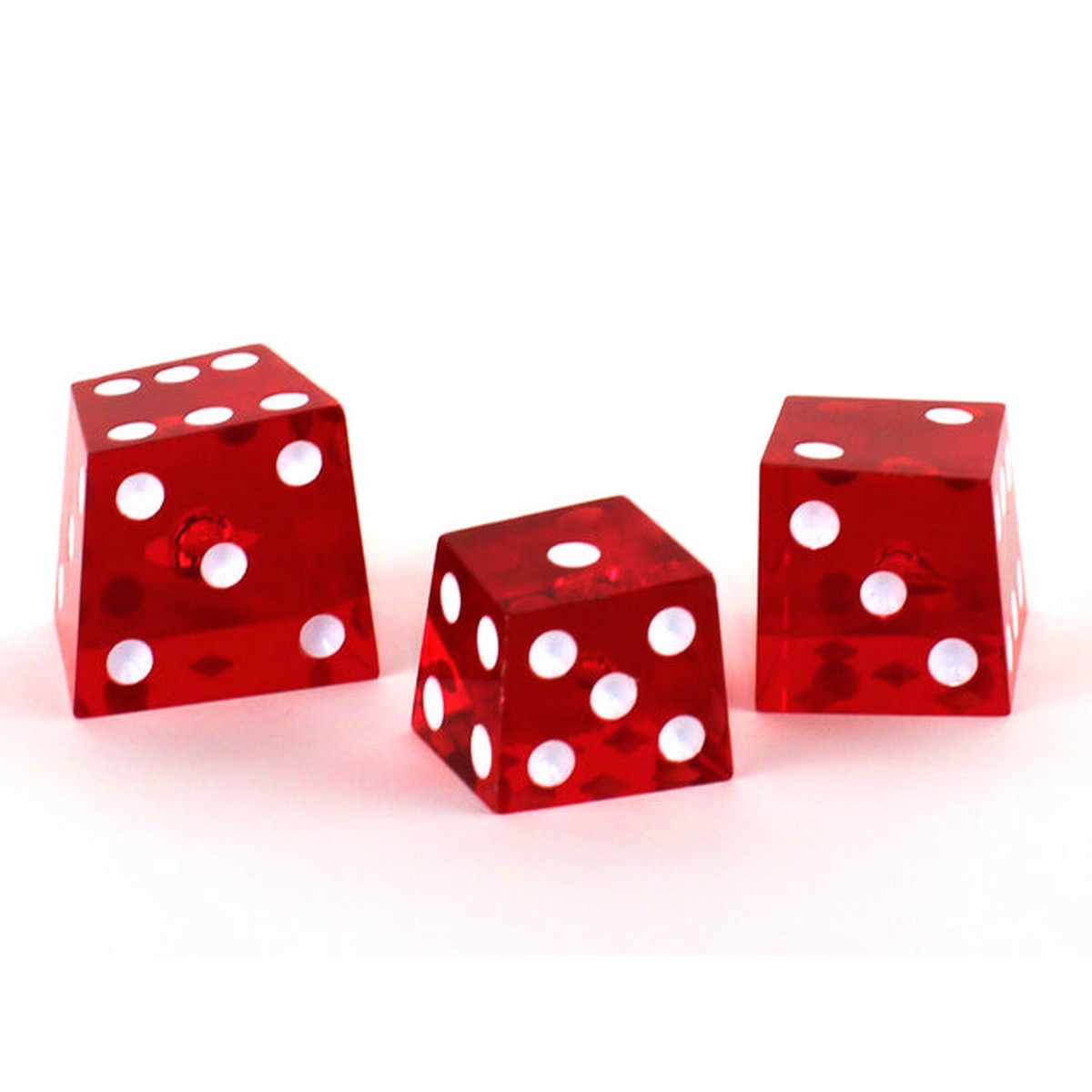 Chessex - CHX KOP07009 25mm Crooked Dice Transparent red w/white