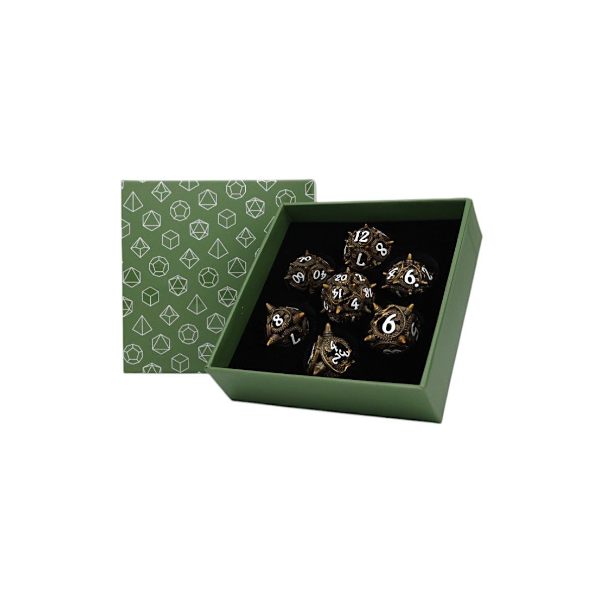 LPG Dice Xeno Hollow Dice Set Ancient Bronze