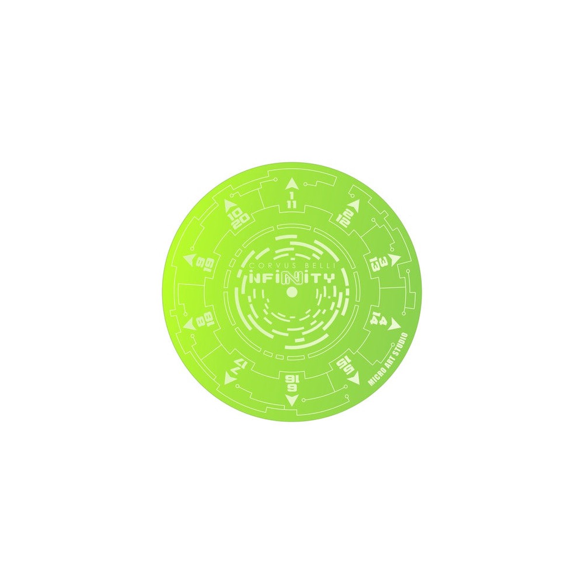 Micro Art Studio - Infinity Accessories - Infinity Circular Blast Template N5 Fluro Green