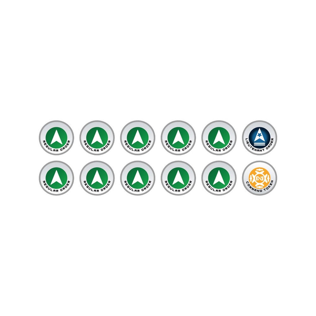 Micro Art Studio - Infinity Token Sets - N4 Infinity Tokens Regular Orders Green - 12 Pieces
