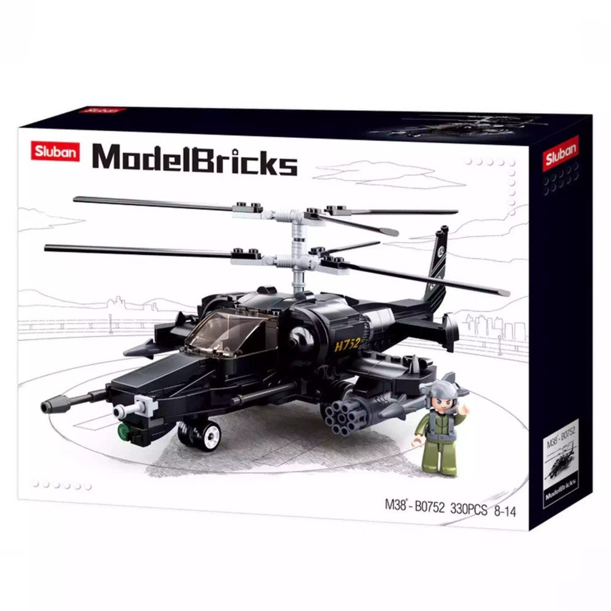 Army Blackshark Helicopter;330Pieces