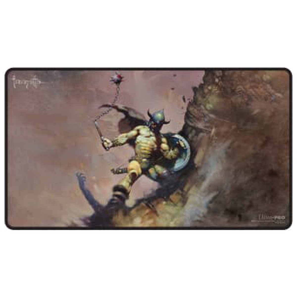 Ultra Pro: UP16755 Frank Frazetta - "Warrior with Ball and Chain" Black Stitched Playmat