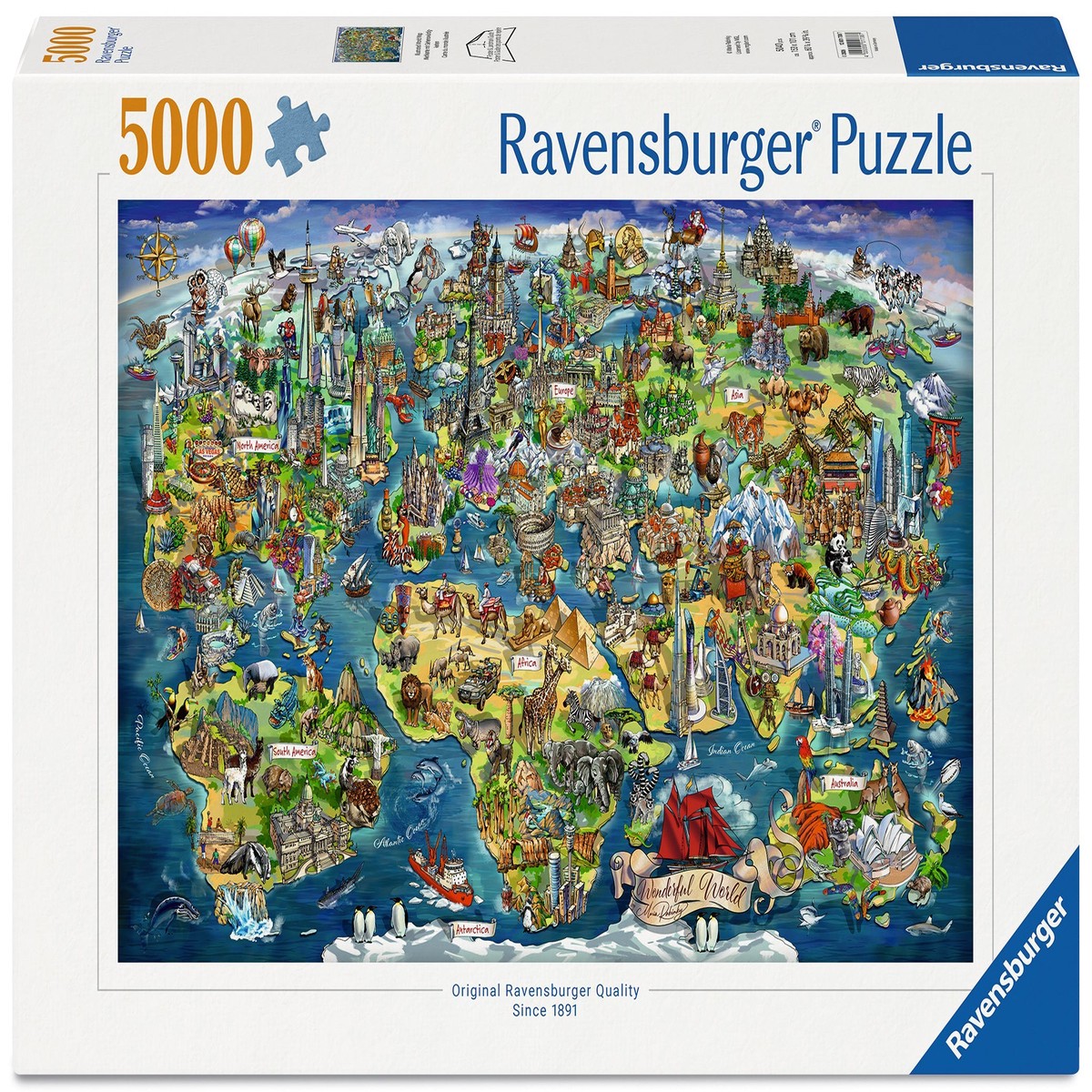 Ravensburger - Illustrated World Map 5000 Piece Puzzle