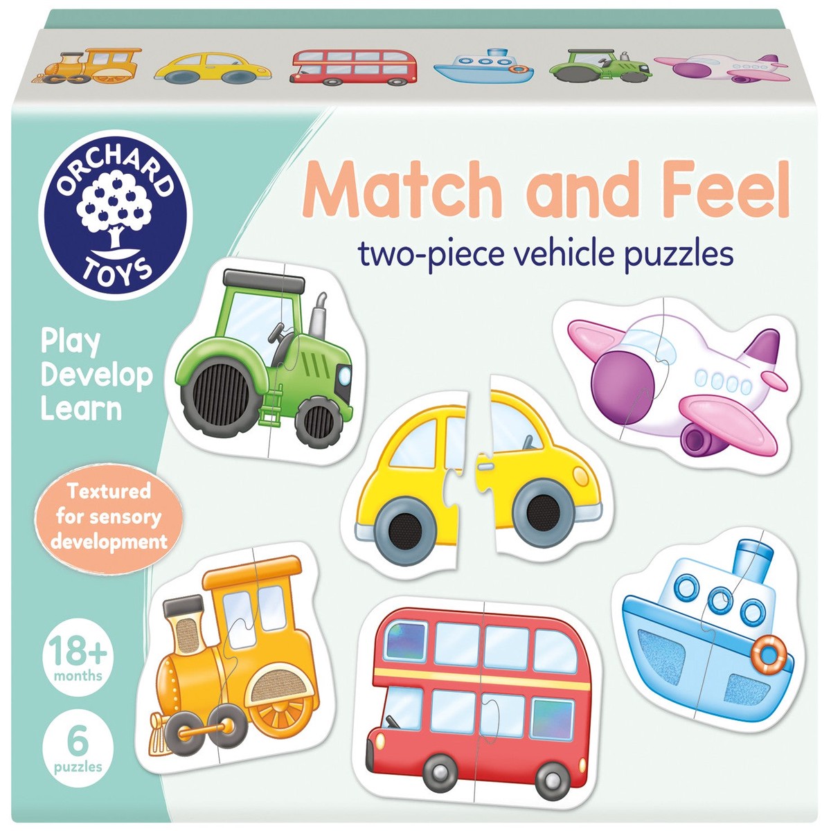 Orchard Toys - Match & Feel Vehicle 2 Piece Puzzle Puzzles