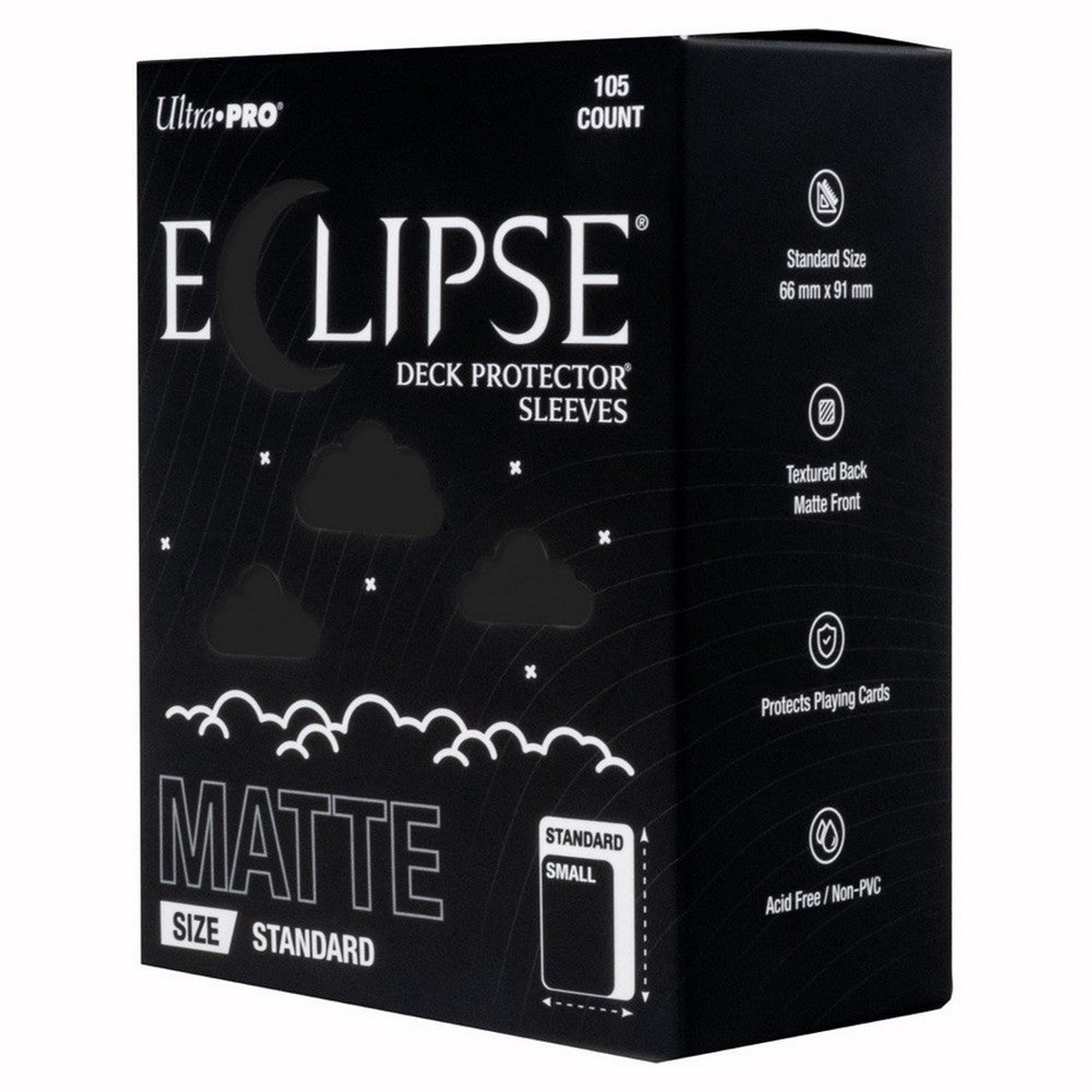 Ultra Pro: Up16680 Eclipse Matte Standard Deck Protector Sleeves: Jet Black - 105ct