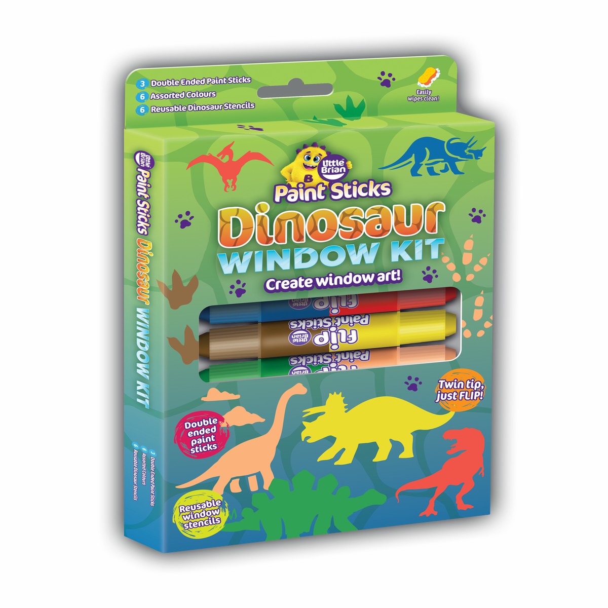 Little Brian Paint Sticks - Window Kit - Dinosaur