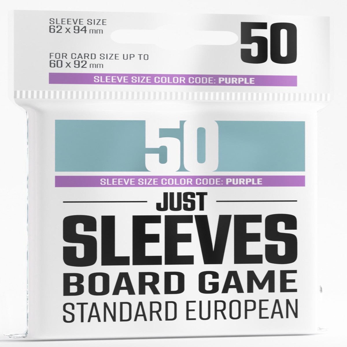 Gamegenic Just Sleeves Purple - Standard European Sized (59mm x 91mm) (50 Sleeves Per Pack)