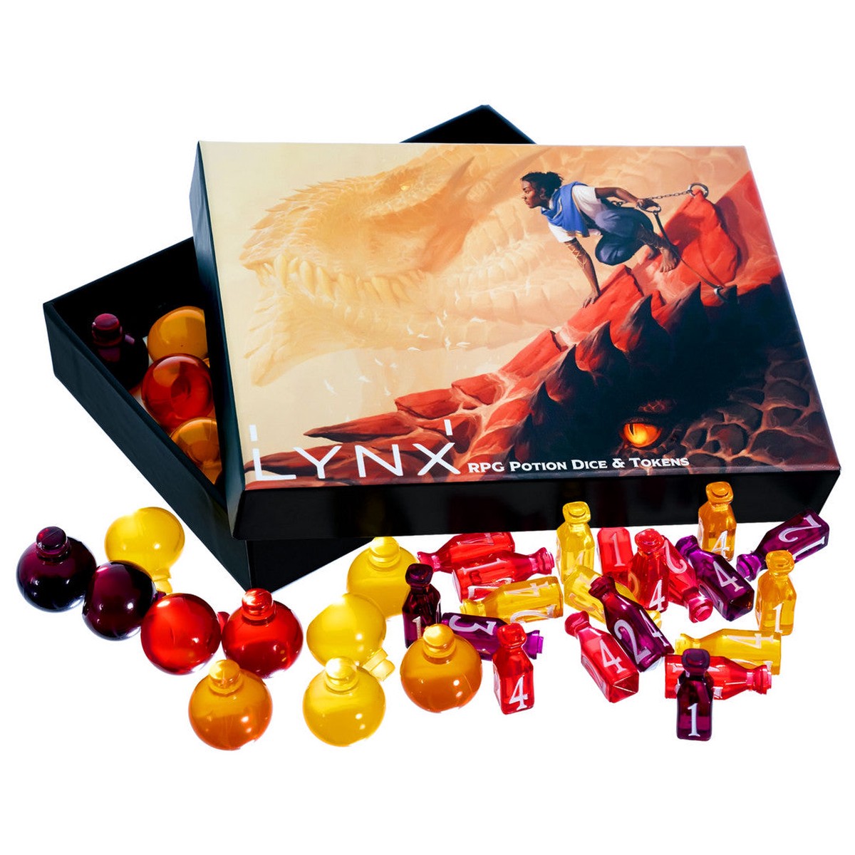 Healing Potion Markers & Dice - Set of 24 Dice & 15 Potions Tokens