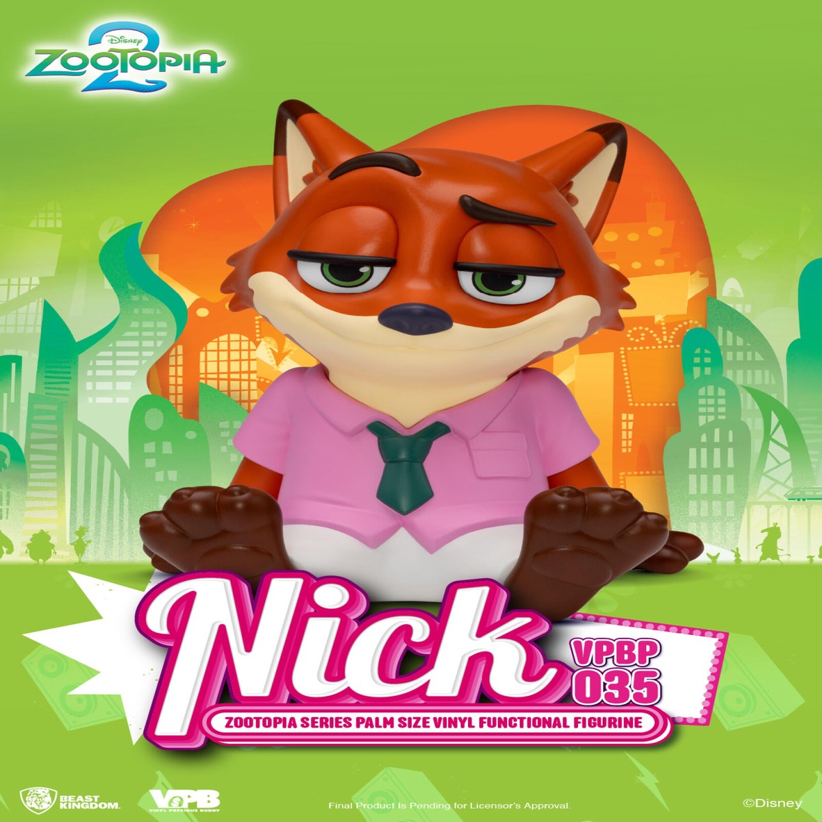 Beast Kingdom Piggy Bank Zootopia Series Vinyl Functional Figurine - Nick